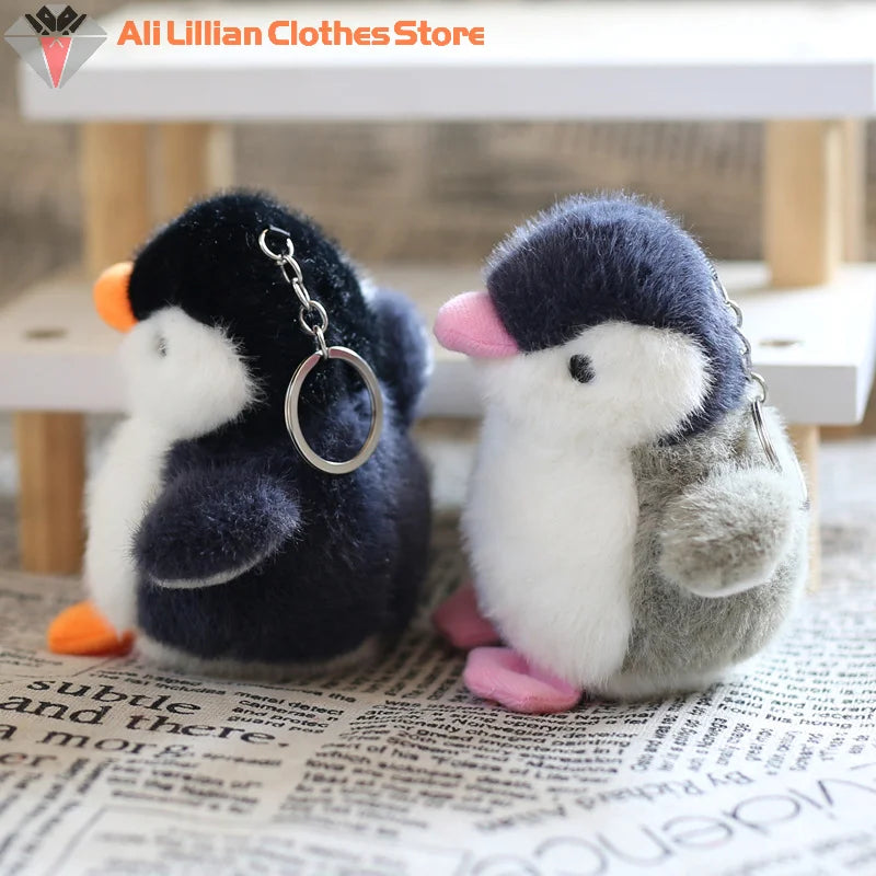 Plush Penguin Keychain with Split Ring