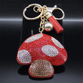 Mushroom Charm Keychain with Red Tassel