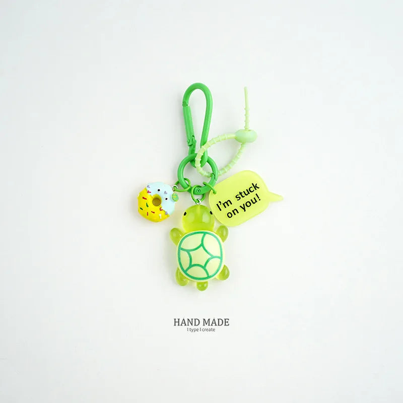 Turtle Keychain Colorful Night Light Turtle Pendant Cute Keychain Gift - For Women's Handbag Backpack Car Keys Pendant