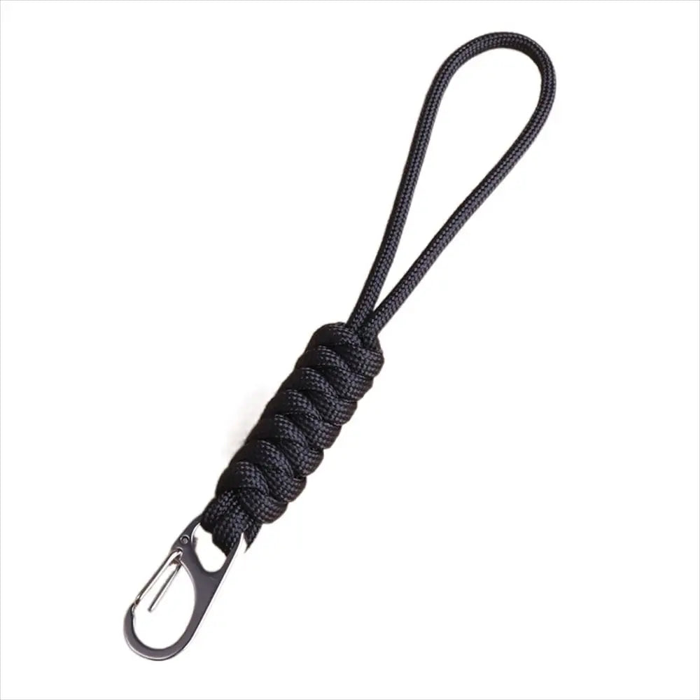 Snake Knot Paracord Keychain Outdoor Rope Handmade Braided Woven Keychain Metal Backpack Buckle Umbrella Rope Keyring