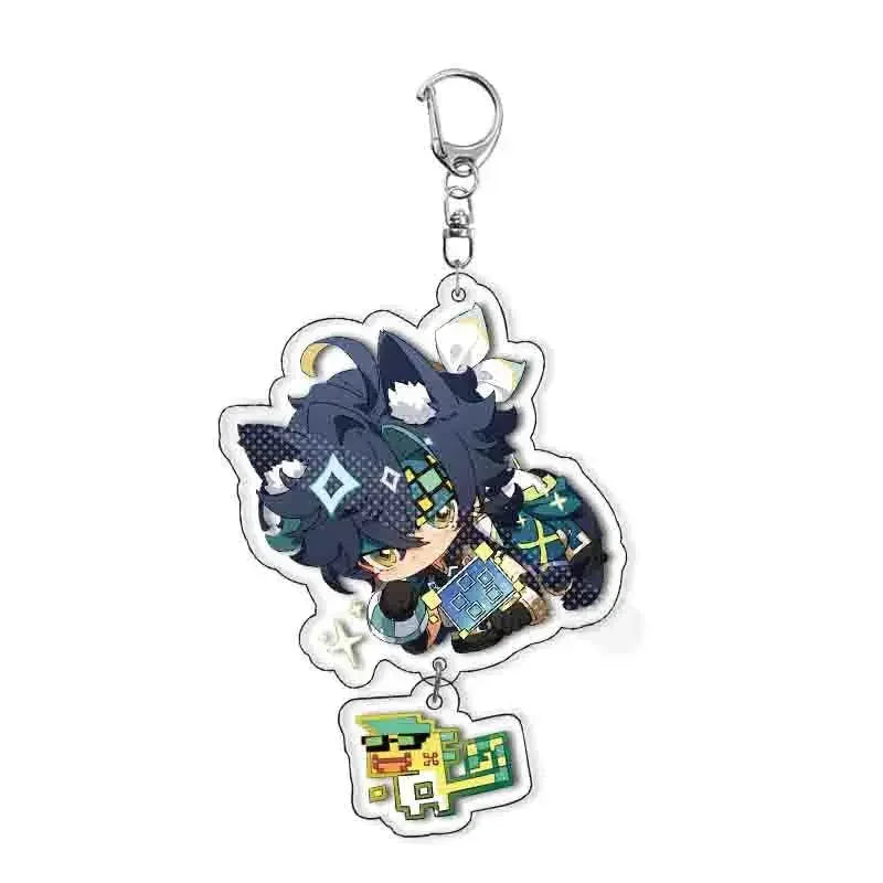 Acrylic Character Keychain with Silver-Plated Ring