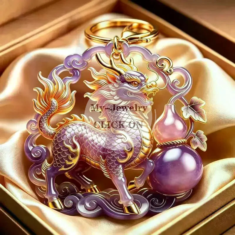 Enamel Blessing Keychain Luxury High End Metal Pendant Premium Bag Charm for Office Lady Bag Decoration