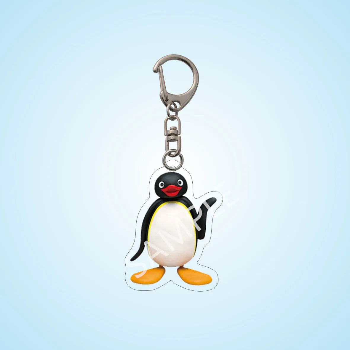 Cartoon Penguin Acrylic Keychain with Swivel Clasp