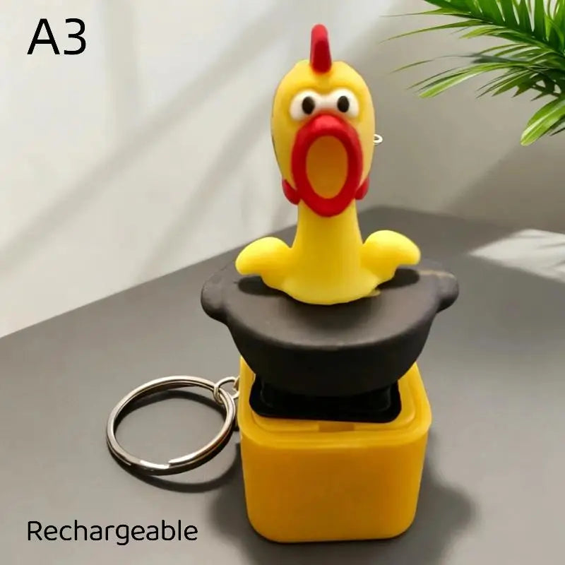 Rechargeable Mechanical Switch Keychain with LED and Sound