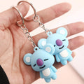 3D Cartoon Koala Keychain with Split Ring