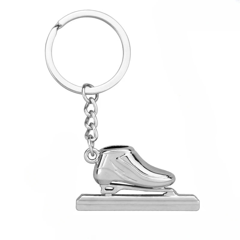 Metal Skating Shoe Keychain