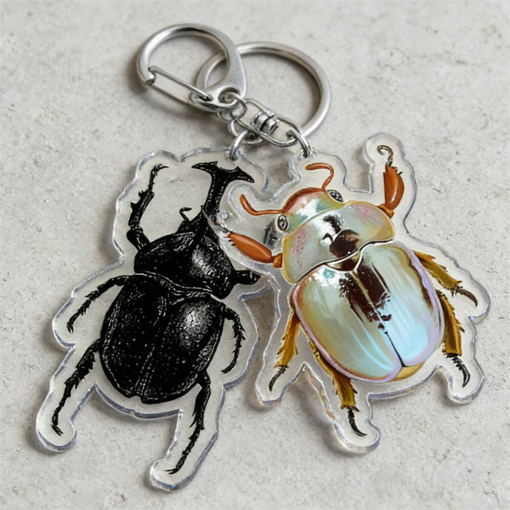 Beetle Acrylic Keychain with Lobster Clasp