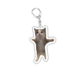 Cat and Dog Meme Charm Keychain with D-Ring Clasp