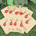 Ladybug and Daisy Charm Keychain with Cards