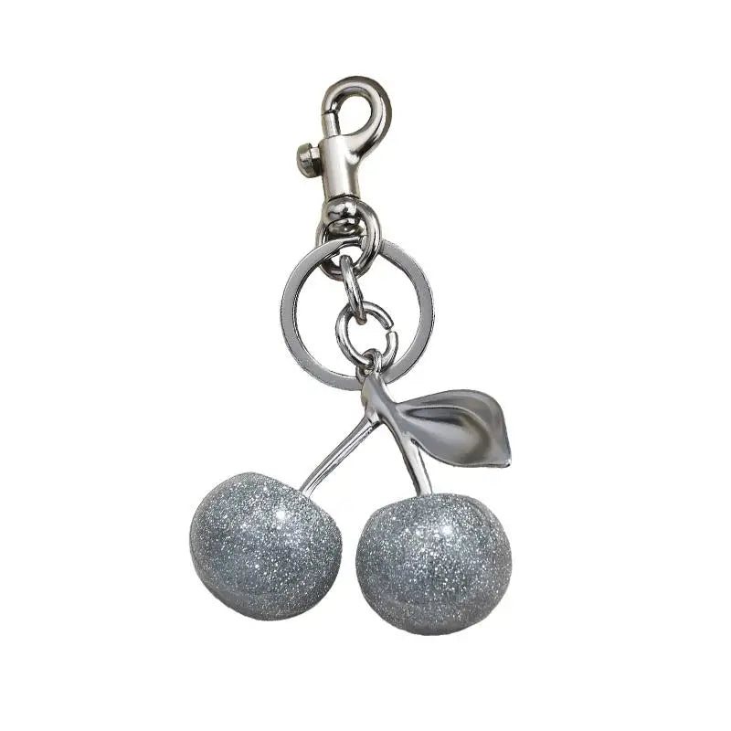 Cherry Bag Charm and Keychain with Metal Clasp