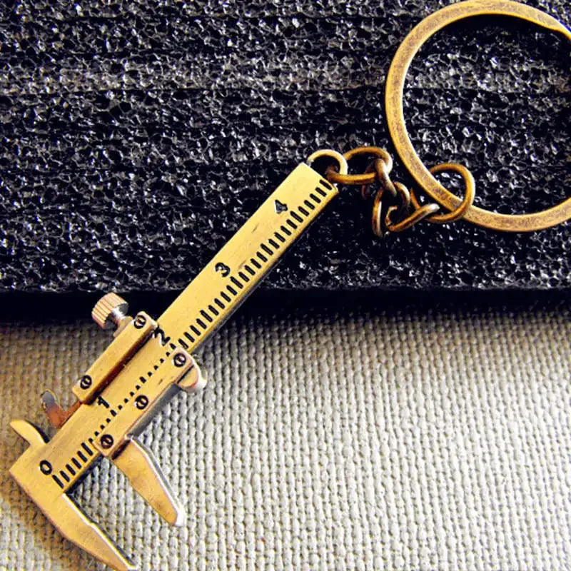 Mini Vernier Caliper Keychain in Zinc Alloy