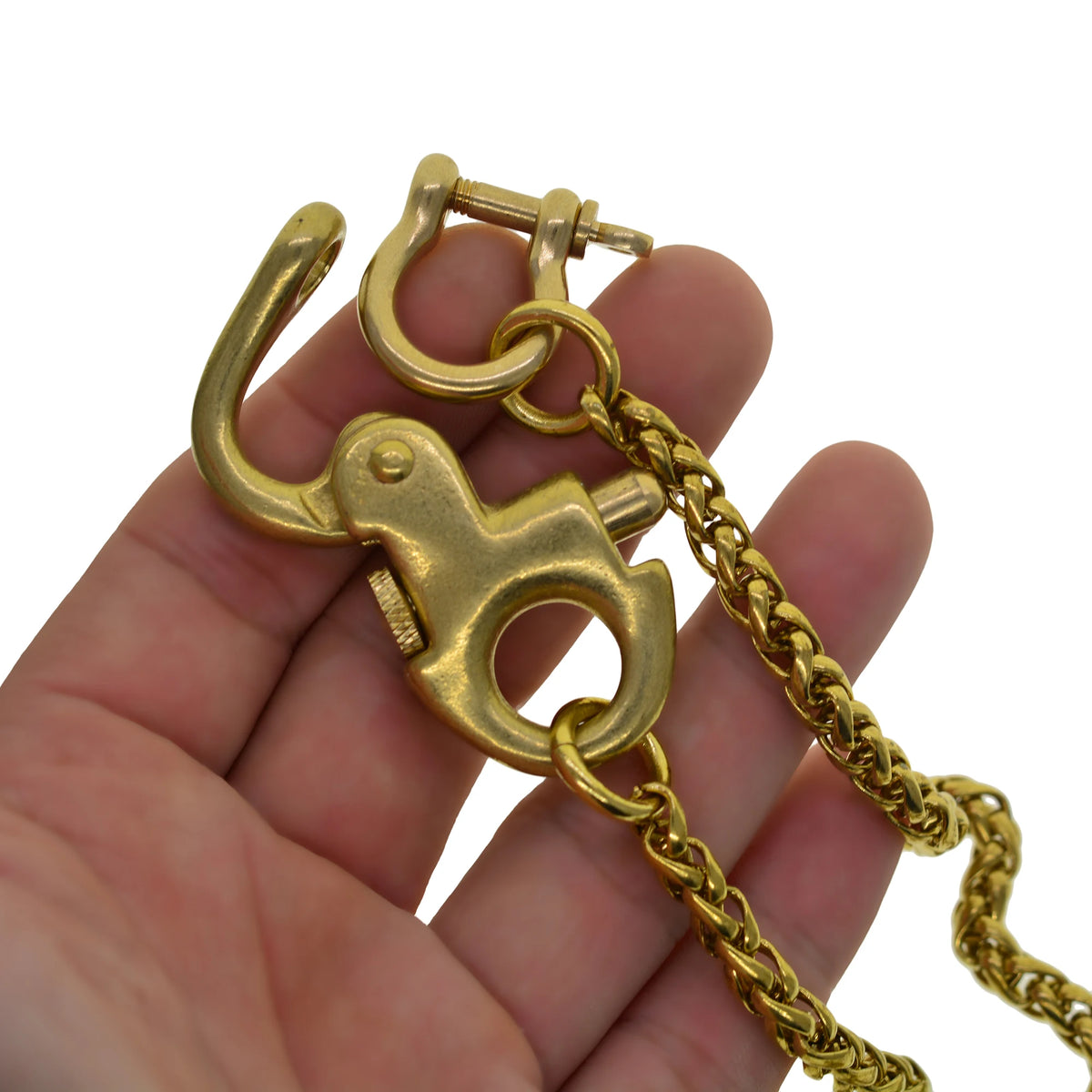 Brass snake wallet jean trousers biker chains snake chain D shackle connector oval  sweden nautical carabiner hook keychains