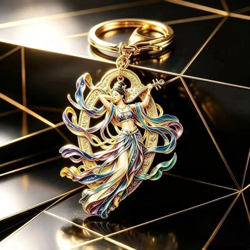 Enamel Blessing Keychain Luxury High End Metal Pendant Premium Bag Charm for Office Lady Bag Decoration