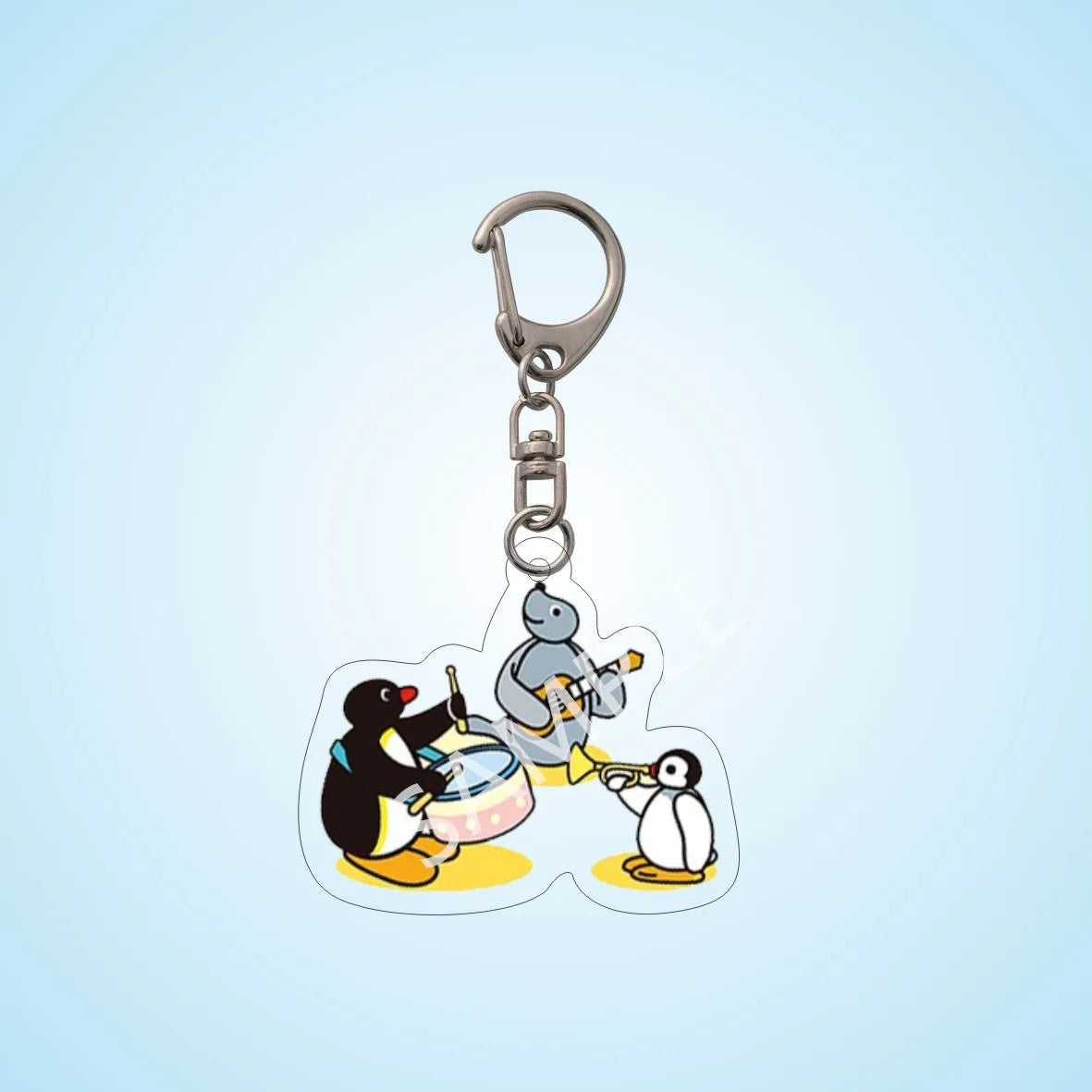 Cartoon Penguin Acrylic Keychain with Swivel Clasp