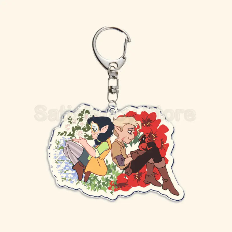 Printed Acrylic Character Keychain with Metal Clasp