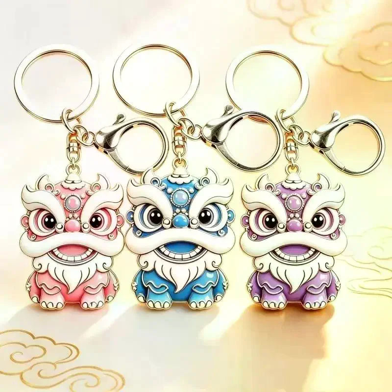 Enamel Luxury Keychain High-end Metal Pendant Bag Charm Blessing Charm