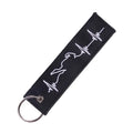 Motorcycle Heartbeat Embroidered Fabric Key Tag
