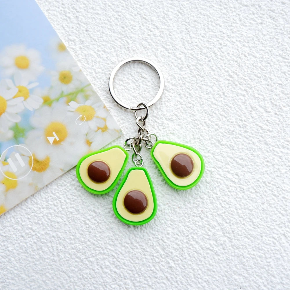 Avocado Keychain with Carabiner Clasp