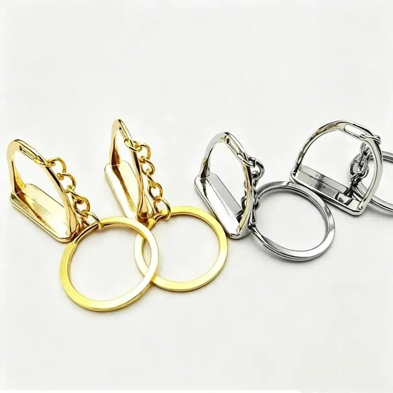 Equestrian Stirrup Keychain with Polished Finish