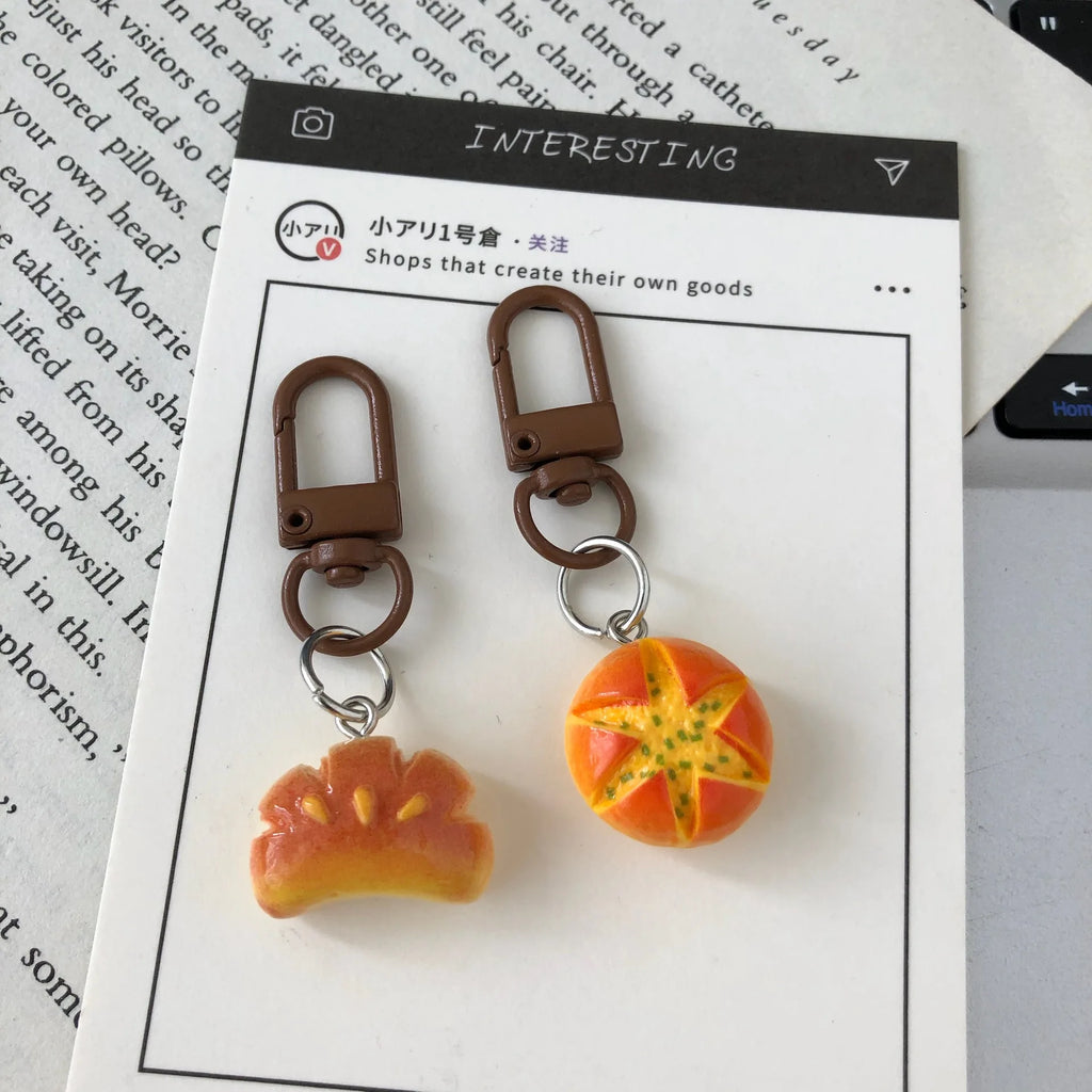 Realistic Bakery Bread Bag Charm Keychain