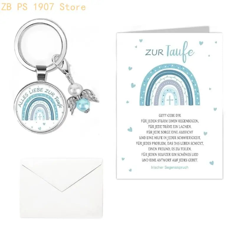 Faith Rainbow Keychain Charm in Zinc Alloy