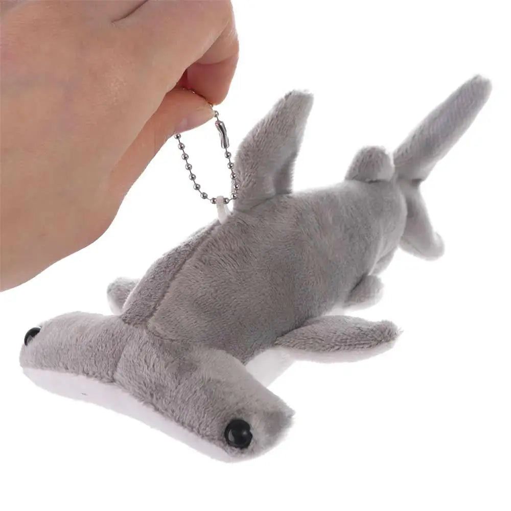 Plush Hammerhead Shark Keychain with Ball Chain