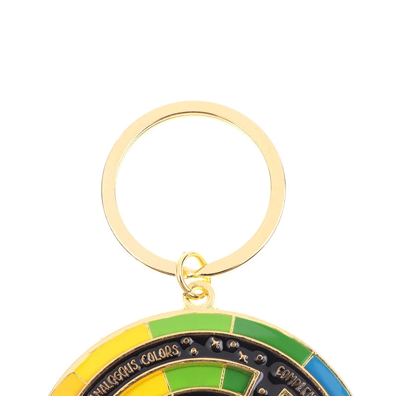 Rotatable Color Wheel Keychain Charm