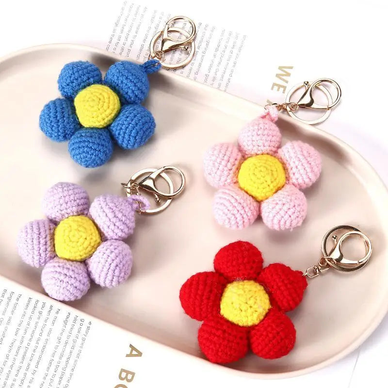 Handmade Crochet Flower Keychain
