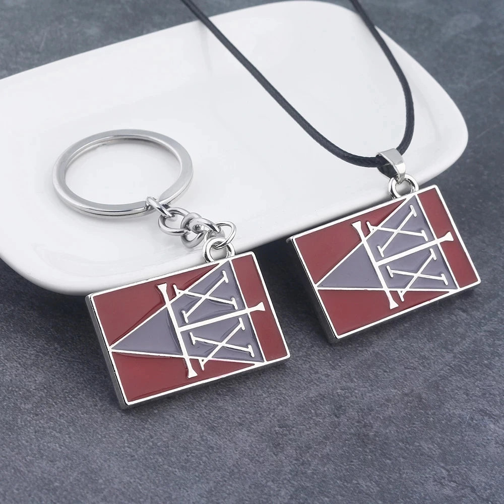 Hunter License Pendant Keychain in Antique Silver