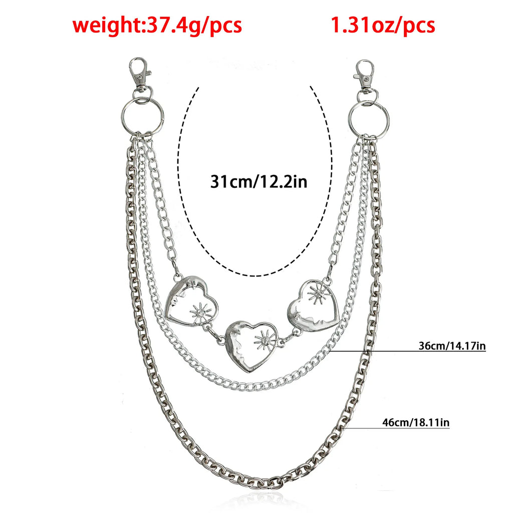 Bag Pendant Punk Street Keychain Trousers Pants Chain Multi Layer Men Chain Wallet Belt Chains Hipster Keyring Hip Hop Jewelry
