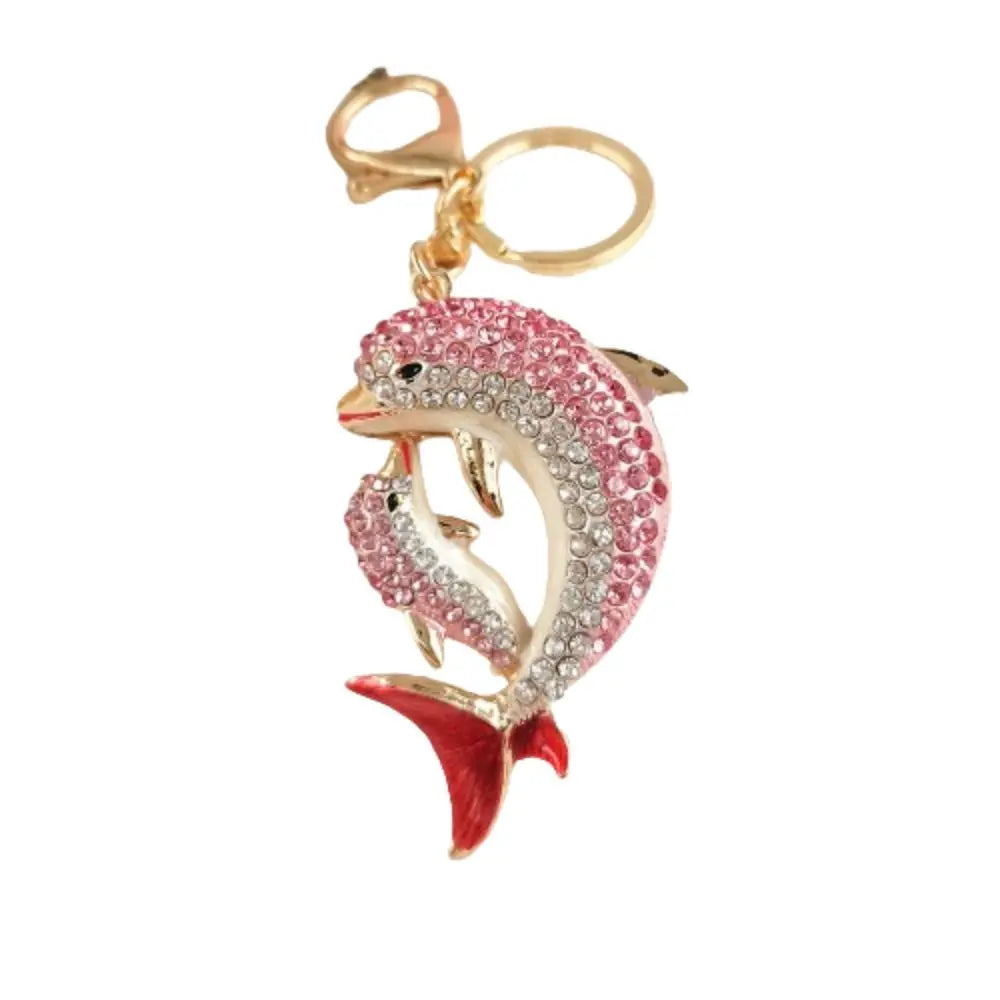 Rhinestone Dolphin Keychain and Bag Charm