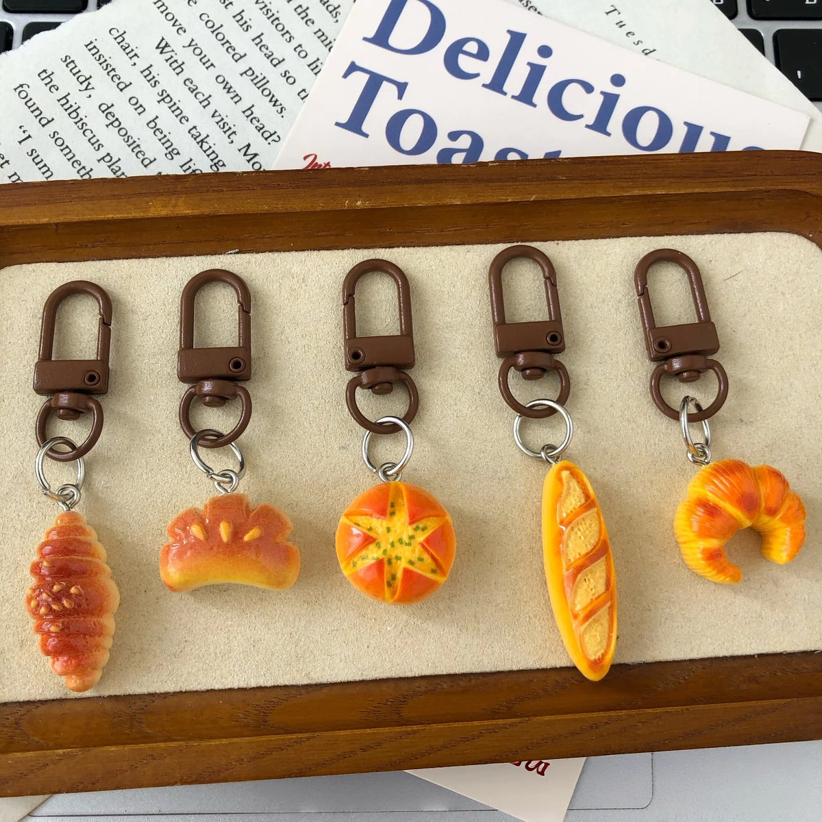Realistic Bakery Bread Bag Charm Keychain