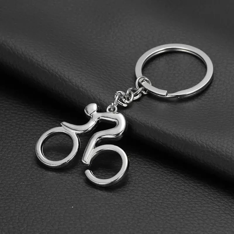Silver Bicycle Keychain in Zinc Alloy