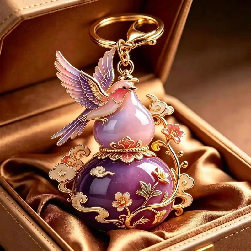 Enamel Blessing Keychain Luxury High End Metal Pendant Premium Bag Charm for Office Lady Bag Decoration