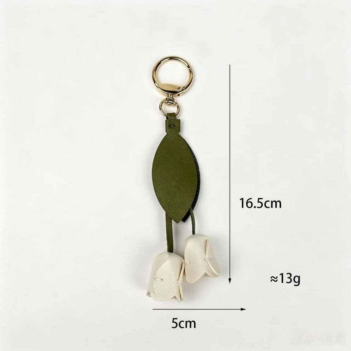 Tulip Bag Charm Keychain in Faux Leather