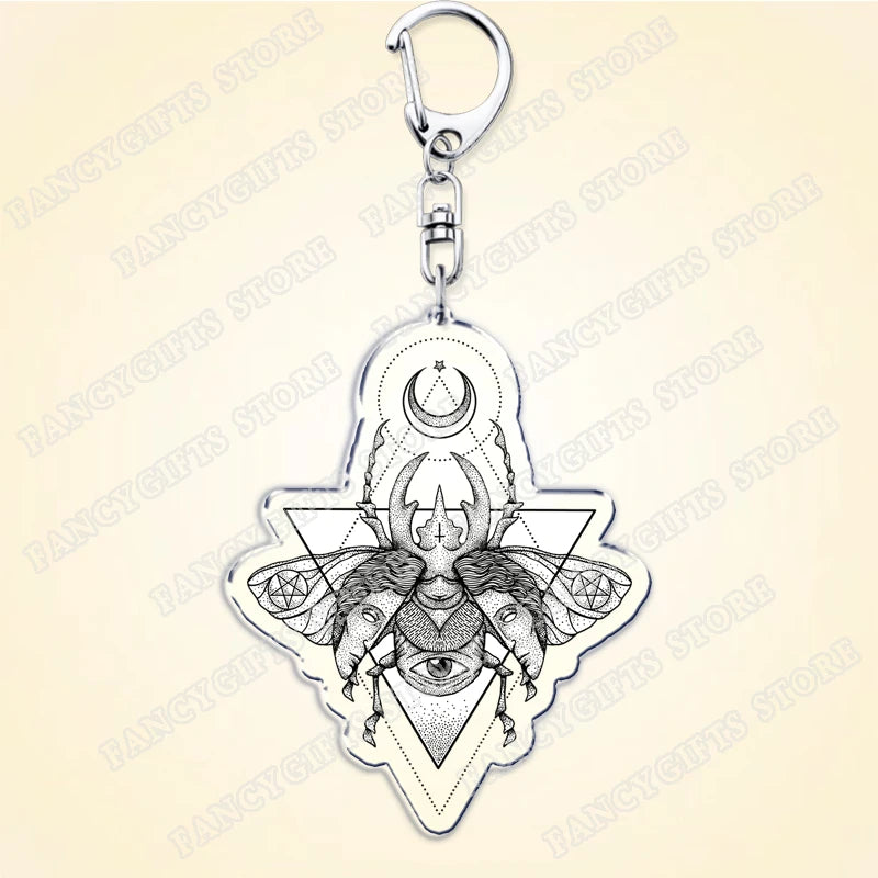 Beetle Acrylic Keychain with Lobster Clasp