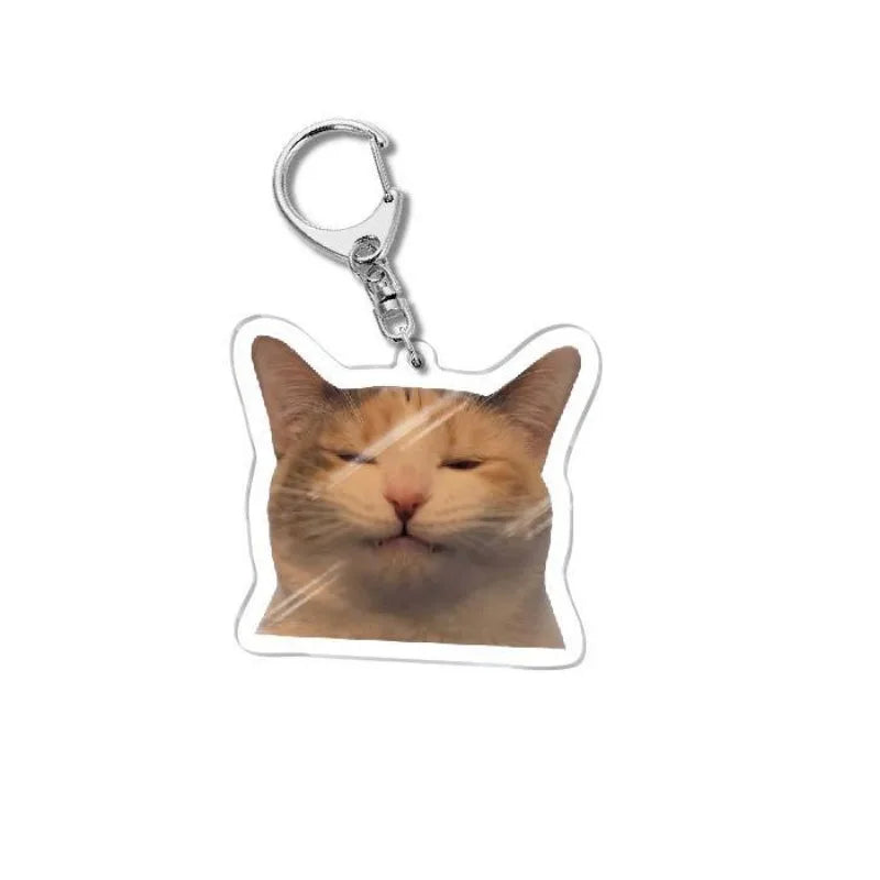 Cat Meme Acrylic Charm Keychain