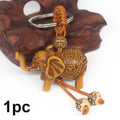 Elephant Charm Keychain with Gold-Tone Clasp