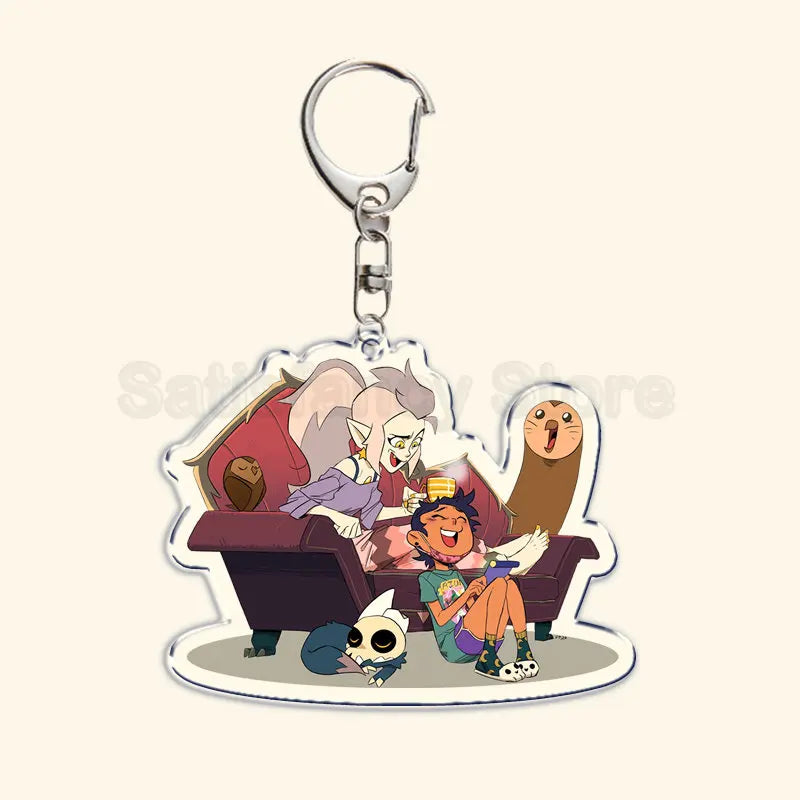 Printed Acrylic Character Keychain with Metal Clasp