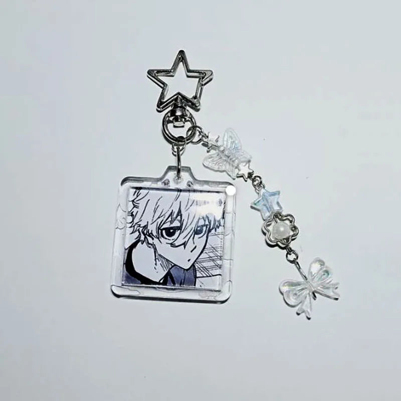 Beaded Anime Bag Charm with Lobster Clasp