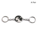Matching Cat Keychain Set in Stainless Steel