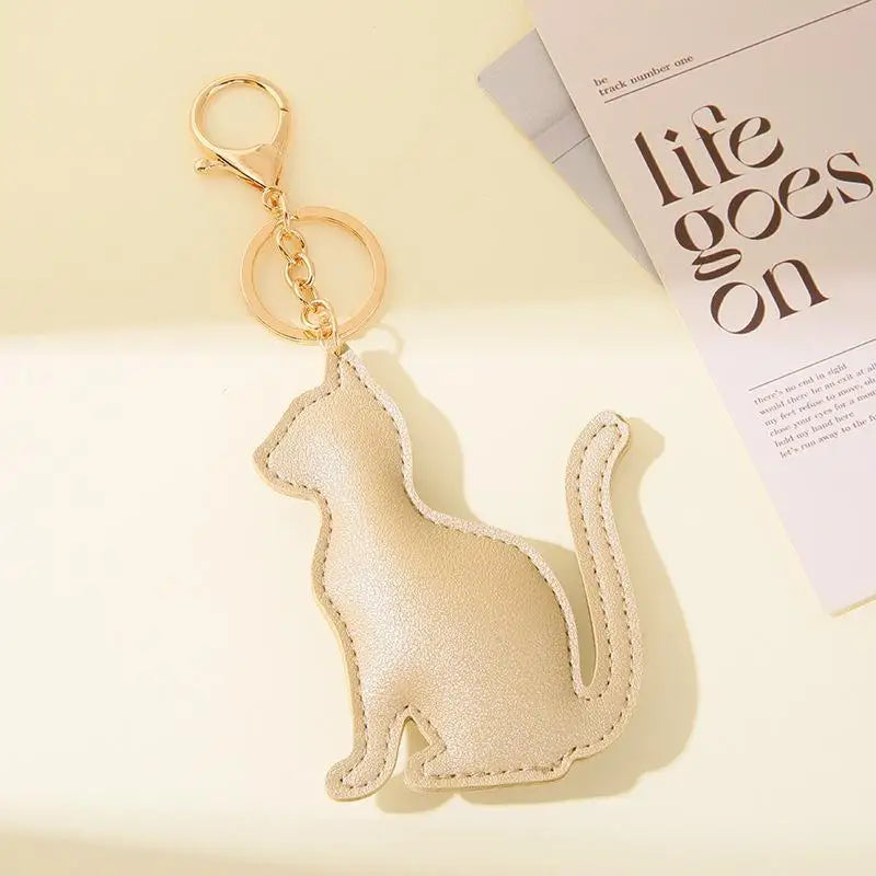Cat-Shaped Keychain with Zinc Alloy Clasp