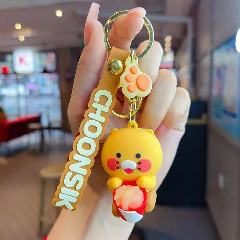Silicone Character Keychain with Wristlet Strap
