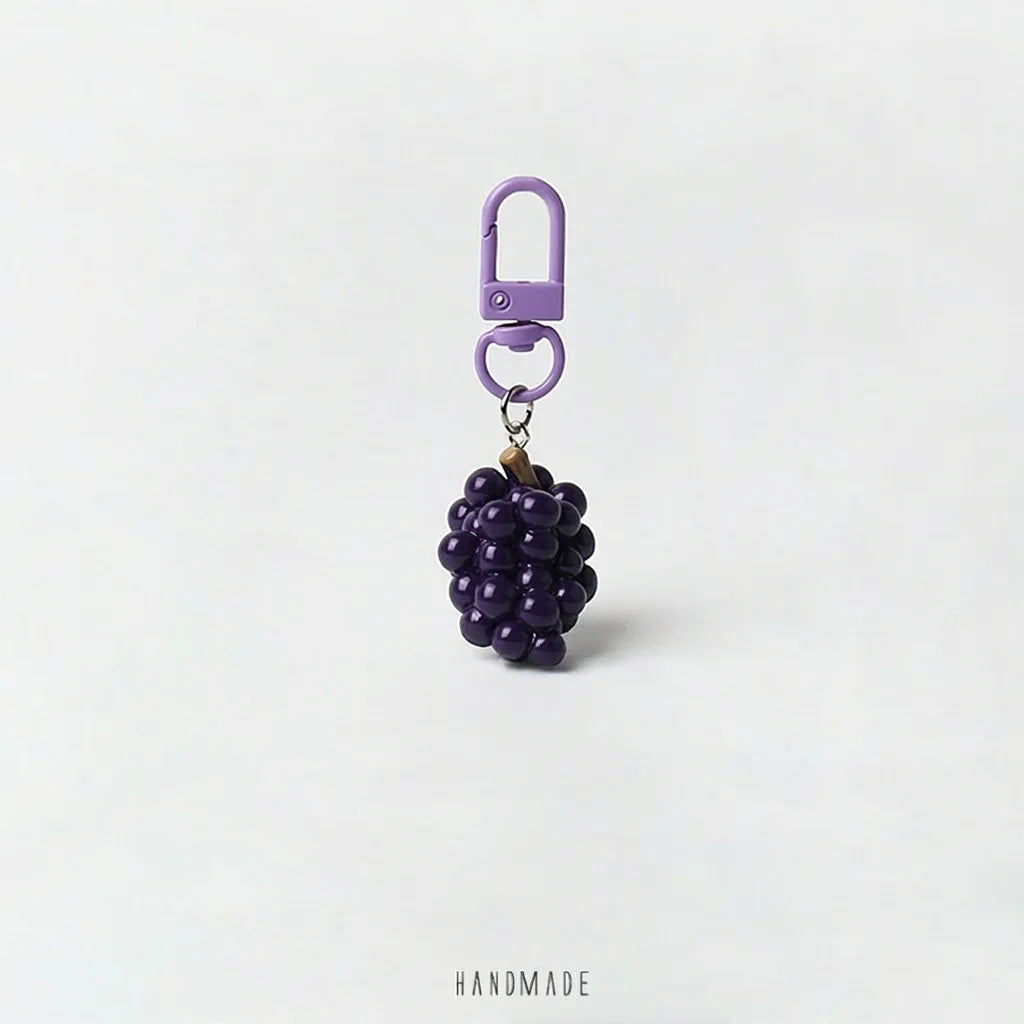 Realistic Fruit Charm Keychain with O-Ring Clasp
