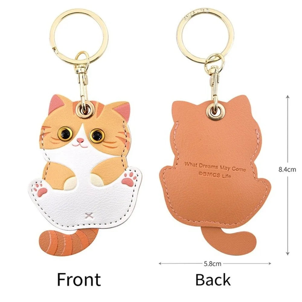 Cat Card Holder Keychain with Carabiner Clip