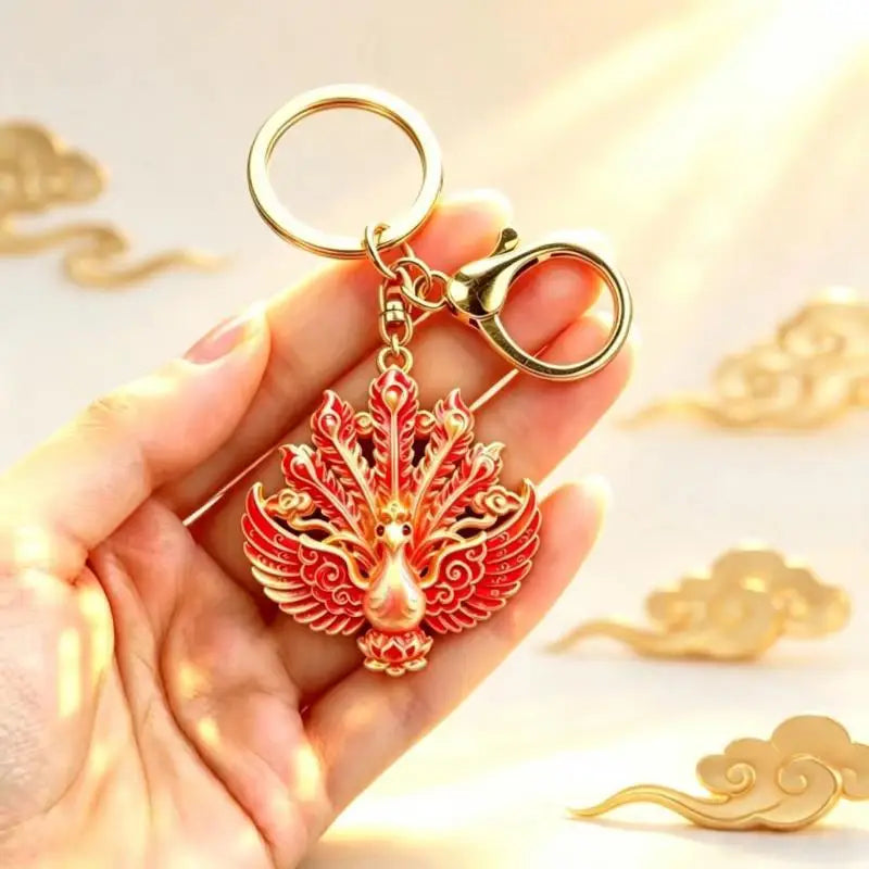 Enamel Luxury Keychain High-end Metal Pendant Bag Charm Blessing Charm