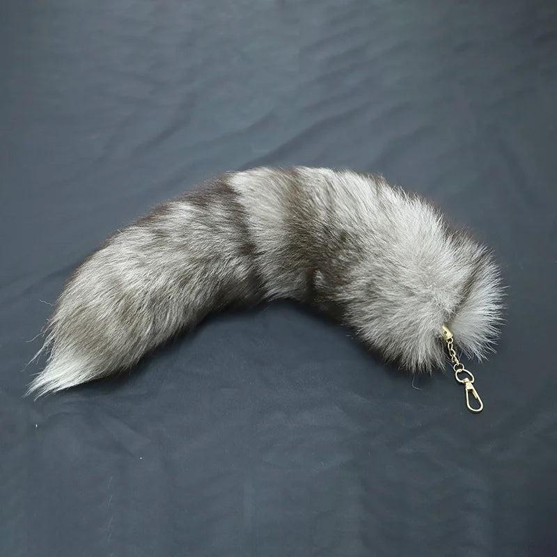 Fox Tail Keychain with Swivel Clasp