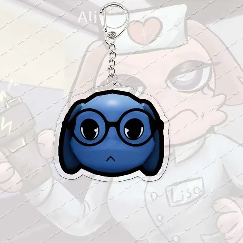 Animal-Themed Acrylic Keychain with Metal Hardware