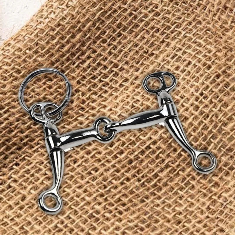 Snaffle Bit Keychain in Silver-Tone Alloy