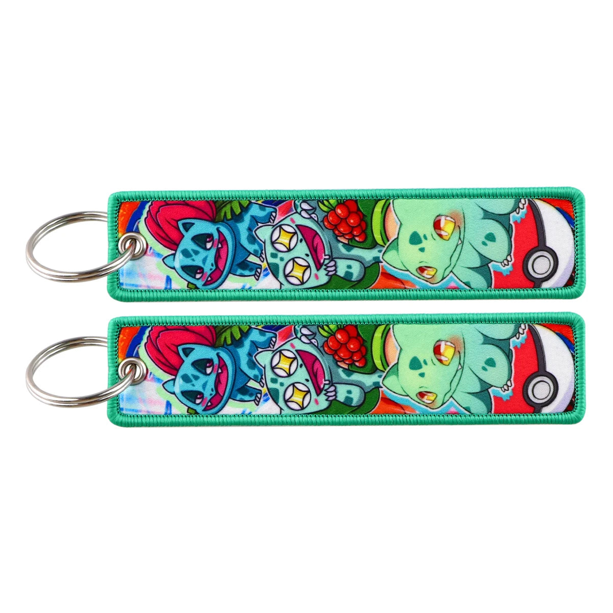 Double-Sided Embroidered Key Tag with Metal Hardware
